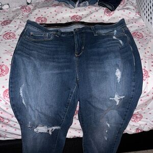 Classic Blue Distressed Skinny Jeans